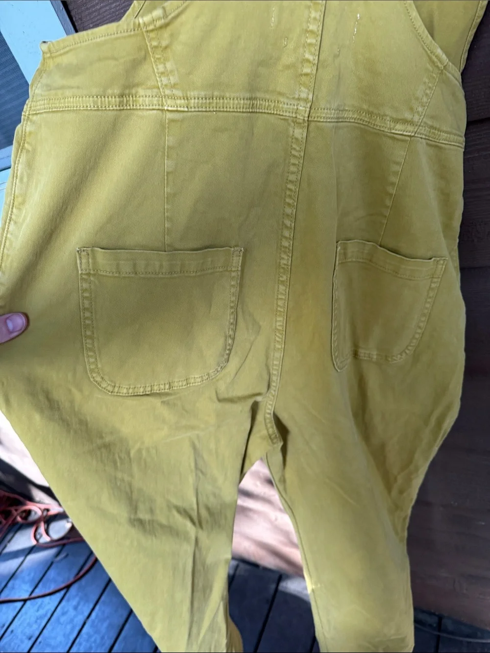 Anthropologie Mustard Yellow Cotton Strap Overalls Jumpsuit size Small